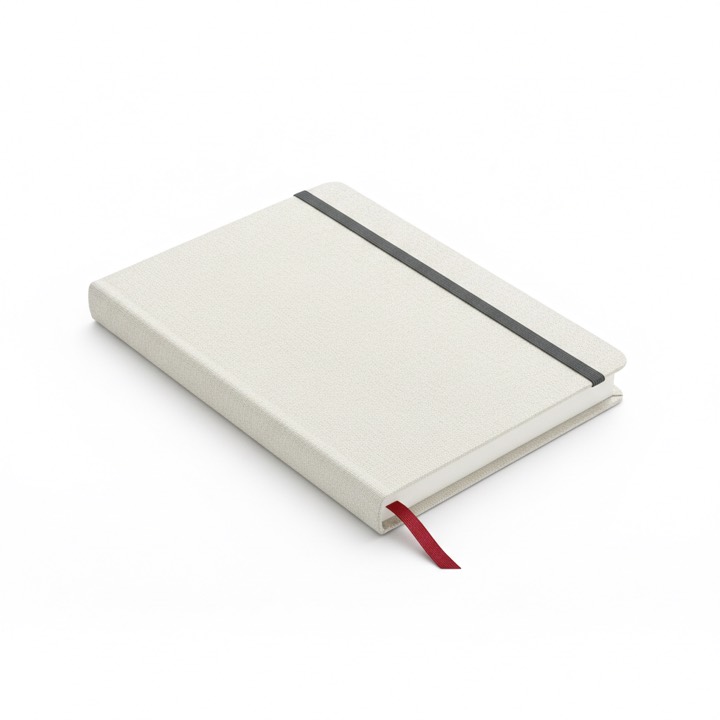 Plain hardcover notebook with elastic band