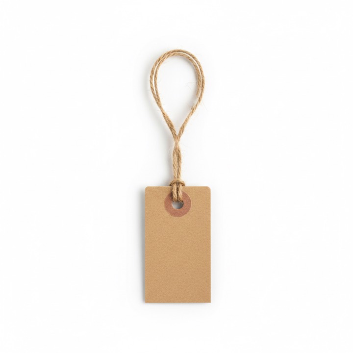 Blank kraft hang tag with string loop